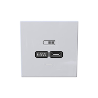 Jasmart Electric FD6065PWM USB зарядка 65W тпп "С" и тип "А", 220-240В, 50-60Мгц, цвет Белый матовый (soft touch), FD6065PWM