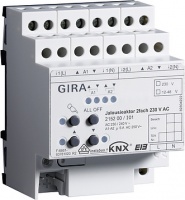 Gira 215200 Устройство управления жалюзи 2-кан, 230В AC KNX/EIB REG, цвет: REG plus
