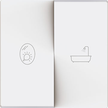 Zennio 8300018 + 19XX ZS55 – Двойной односторонний кулисный переключатель