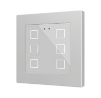 Zennio ZVIFR55X6S Flat RGB 55 X6. Емкостный сенсорный переключатель с RGB-подсветкой (55 x 55 мм), 6 кнопок, серебряный