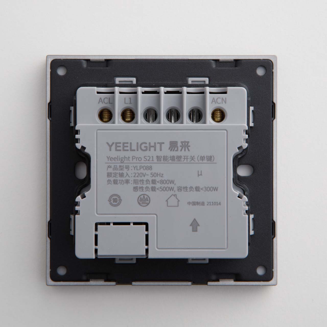 Yeelight YLP088 Выключатель Yeelight Pro, серия S21, проводной, 1 клавиша, серый (N L)