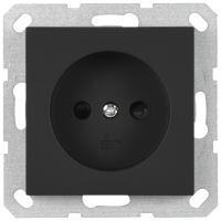 Jasmart Electric G5503PB Розетка без заземления с защитными шторками 16A 250V~ 2P, цвет черный матовый (soft touch), G5503PB