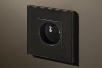 Lithoss Розетка Void square Matt black RAL9011, Цвет: Черный ,оттенок: Матовый, RAL9011