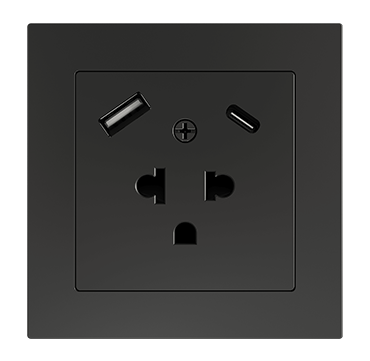 Zennio ZS55IEUA2US ZS55 — евро-американская розетка с USB C+A