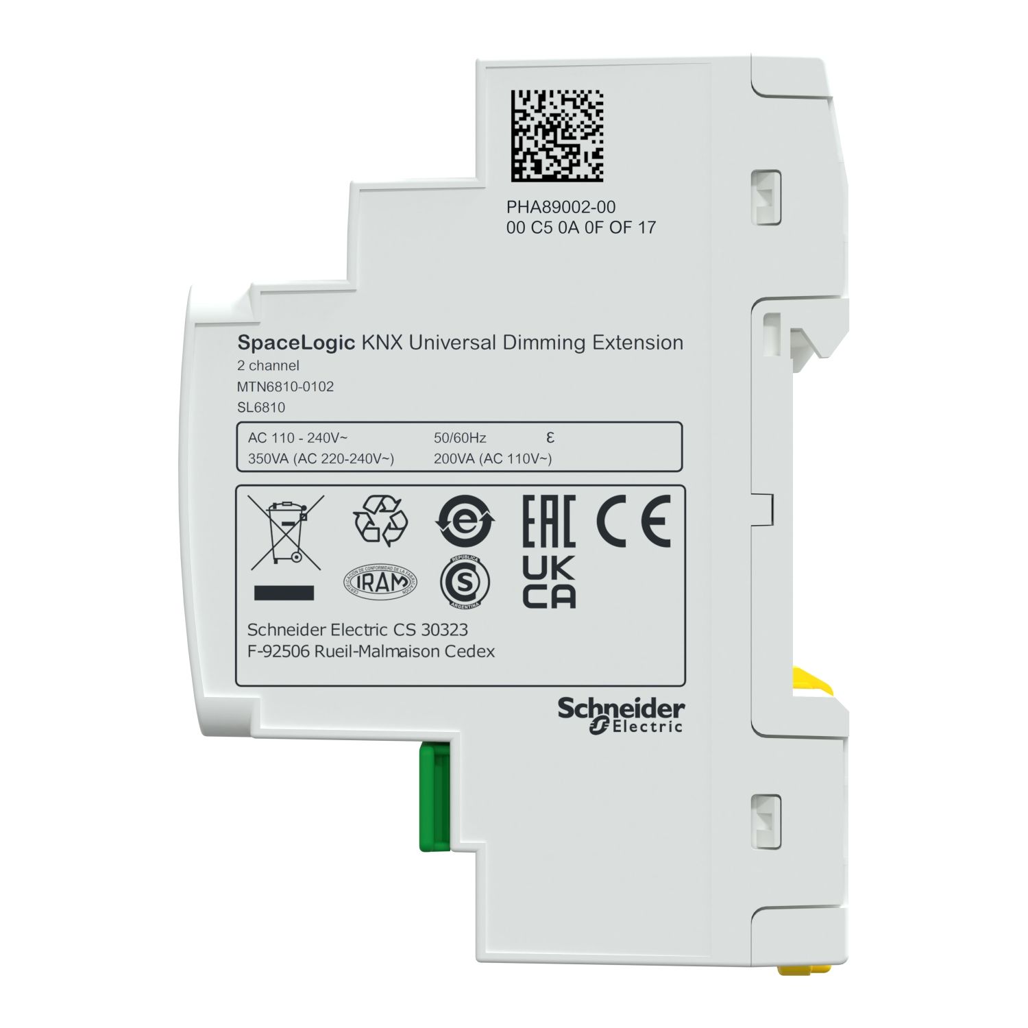 Schneider MTN6810-0102 Диммер SpaceLogic KNX Universal Dimming, Extension 2 канала