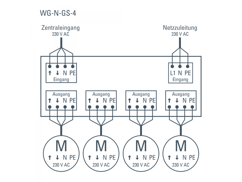 Elsner 202 Групповое реле управления WG-N-GS-4, с сетевой линией питания, IP54