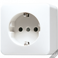 Jung 321A Розетка с заземлением 16А 250V~ накладного монтажа; цвет: Белый, оттенок: Слоновая кость