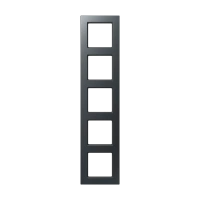 Jung A 5585 BF ANM Рамка 5-ная, вертикальный и горизонтальный монтаж, Лакированный термопласт, A 550, матовый антрацит