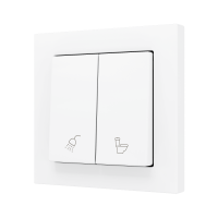 Zennio ZS552PB2MWC ZS55, Двойная мягкая кнопка для 2 бинарных входов 55x55 мм – матовый белый – на заказ