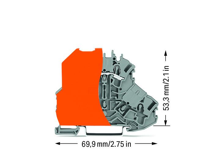 Wago 2002-2201/098-000 Doppelstockklemme, orange Trennwand, L, Гјberstehe
