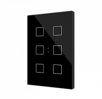 Zennio ZVIFXLX6A Flat XL X6. Стеклянный сенсорный выключатель - 6 кнопки, цвет: антрацит