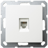 Jasmart Electric G6105W Интернет-розетка RJ45 с накладкой, цвет белый глянцевый, G6105W