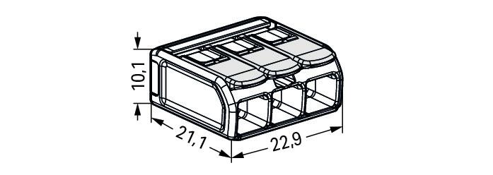 Wago 221-683 3-проводная клемма, d: 0,5-6 мм2, Ex, прозр./св.-серая