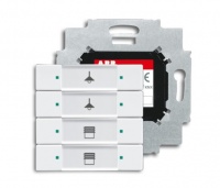 ABB 6127/01-84-500 Сенсор 4-клавишный с коплером в комплекте, альпийский белый, цвет: Белый, оттенок: Альпийский