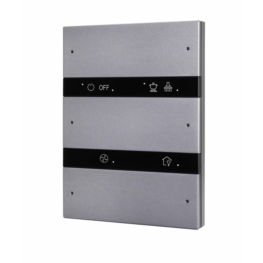 HDL M/P3R.1-466 6-клавишная панель KNX серии Granite, серый металл (без шинного соединителя HDL-M/PCI.3-A)