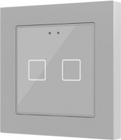 Zennio ZVI-F55X2-S Выключатель сенсорный KNX Flat 55 X2, 2-кнопочный, цвет: Серебряный