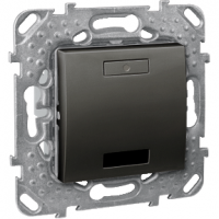 Schneider MGU5.532.12 2-кноп. выключатель с LED, с ИК-приемником, цвет: Графит, оттенок: Лакированный