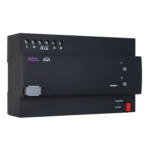 HDL M/DM02.1 DIN диммер MOSFET 2-канальный, 3А на канал, KNX