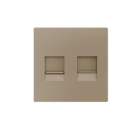 Zennio 830001304 ZS55. Заглушка для разъёма RJ45 55x55 мм - 2 вставки - шампань