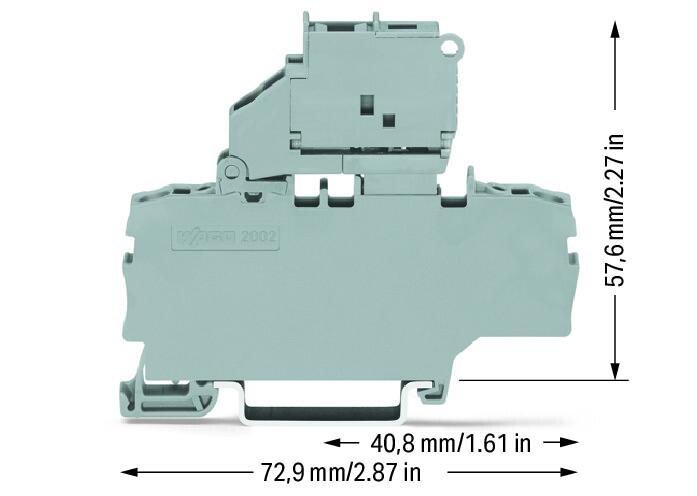 Wago 2002-1911 2-пр. клемма с держ. предохранителя 5x20 мм, 0,25 - 2,5 (4) мм2, без индик.