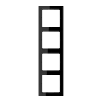 Jung LS 984 SW Рамка 4-ная, вертикальный и горизонтальный монтаж, duroplastic, LS 990, чёрный