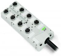 Wago 757-284/000-025 M12 для датчика / исполнительного BOX 8F / 4P / 25M