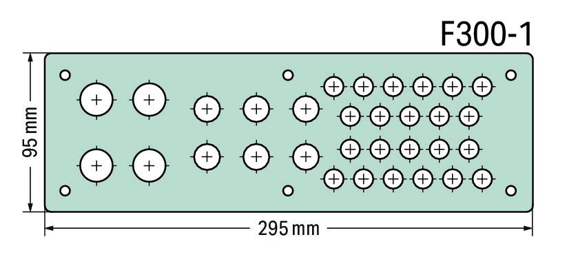 Wago 850-819/002-001 Фланцевая пластина, F300-1, ШxВ (295x95 мм), Просверленные отверстия: 4 M20, 6 M16, 22 M12