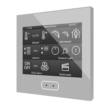 Zennio ZVIZ35V2 Емкостная сенсорная панель с 3,5-дюймовым дисплеем и датчиком влажности, Z35 v2