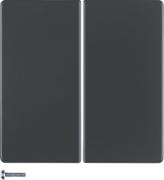 Berker 85146126 Кнопка 2-канальная, радиошина KNX, Q.1/Q.3, quicklink, цвет: Антрацит, оттенок: Бархатный лак