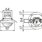 B.E.G. 92489 Датчик присутствия DALI Compact PD4-M-DALI/DSI-1C, цвет: Белый матовый, похожий RAL9010