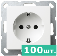 Jasmart Electric G5501W-100 Розетка SHUKO© с защитными шторками 16A 250V~ 2P+T, цвет белый глянцевый,  JASMART, набор, 100 шт.