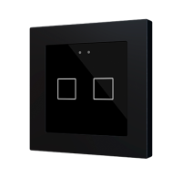 Zennio ZVIFR55X2A Flat RGB 55 X2. Емкостный сенсорный переключатель с RGB-подсветкой (55 x 55 мм), 2 кнопки, антрацит