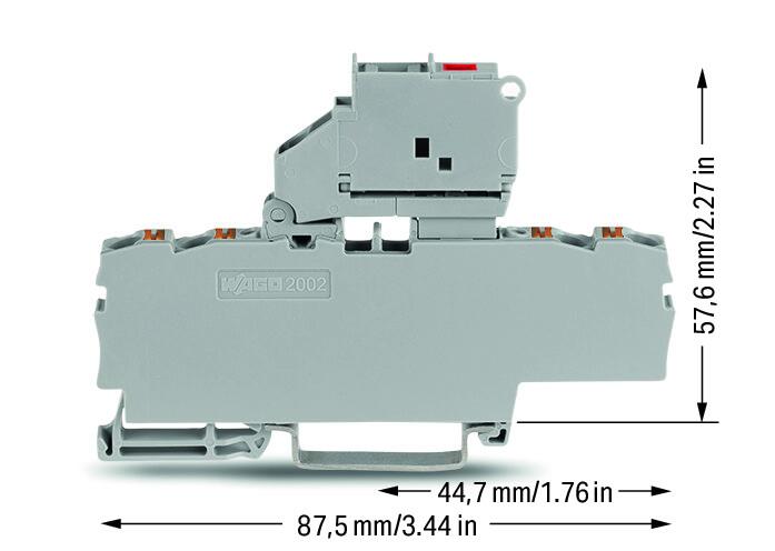 Wago 2202-1811/1000-836 4-проводная клемма с предохранителем с поворотным патроном предохранителя с концевой пластиной, серые