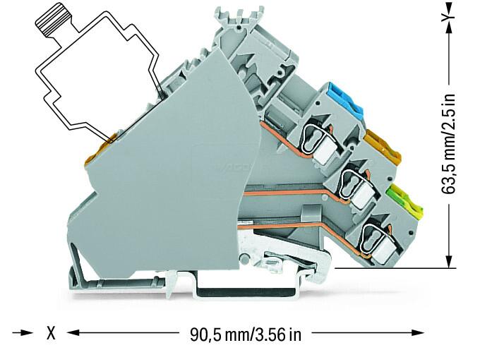 Wago 280-575/280-320 Клемма для исп. устройств С подключением общего провода с, торц. пластиной