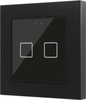 Zennio ZVI-F55X2-A Выключатель сенсорный KNX Flat 55 X2, 2-кнопочный, цвет: Чёрный