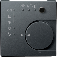 Schneider MTN616814 Терморегулятор KNX, ПИ-регулирование, с 4-кнопочным интерфейсом, цвет: Антрацит, оттенок: Матовый, RAL 7024