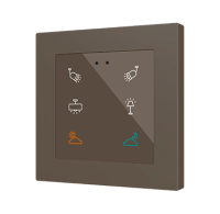 Zennio ZVIFR55X6M Сенсорный выключатель Flat RGB 55 X6, под рамку 55x55 мм, мокко