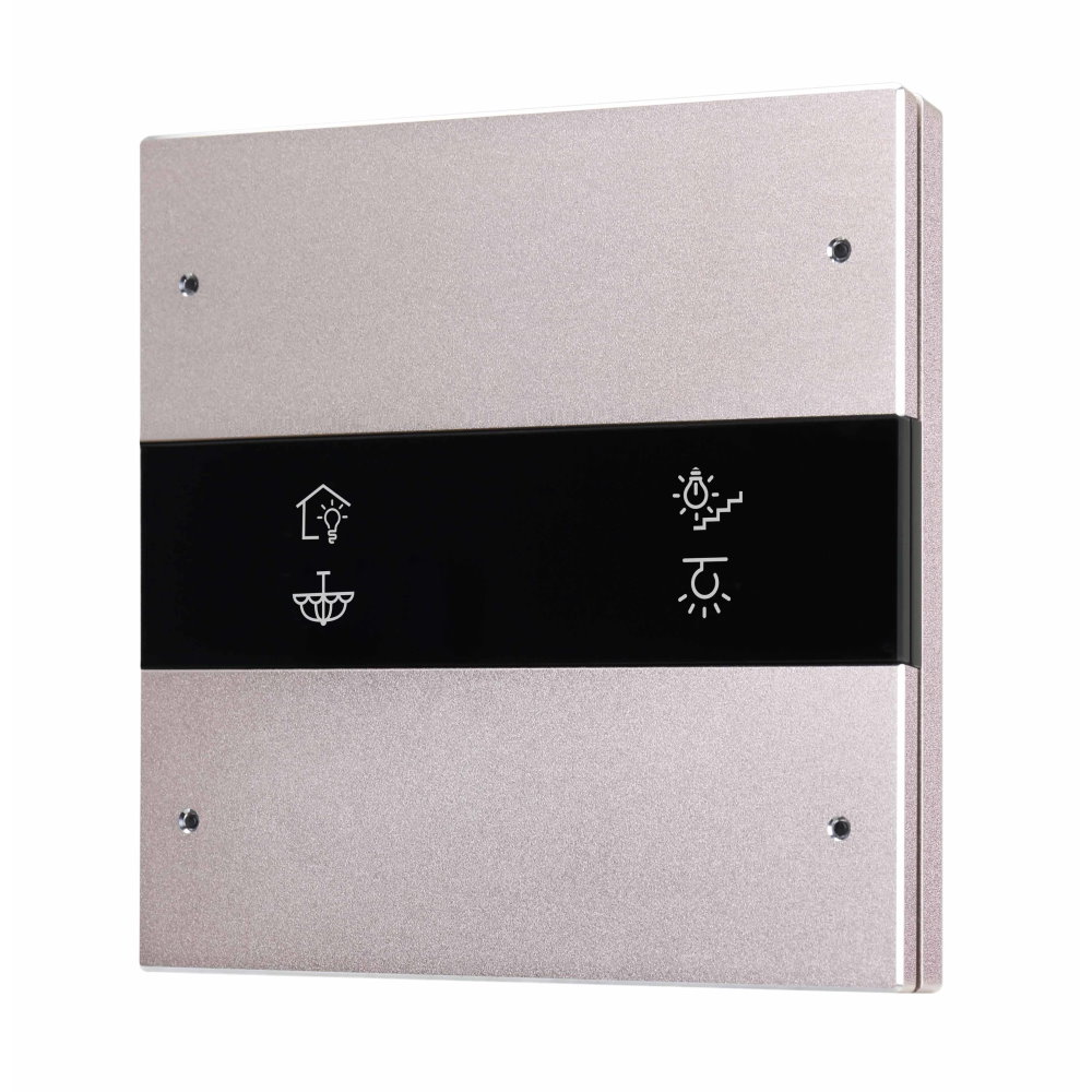 HDL M/P2R.1-485 4-клавишная панель KNX серии Granite, розовое золото (без шинного соединителя HDL-M/PCI.1-A)