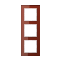 Jung AC 583 GL RT Стеклянная рамка 3-ная, вертикальный и горизонтальный монтаж, Glass, A CREATION, красный