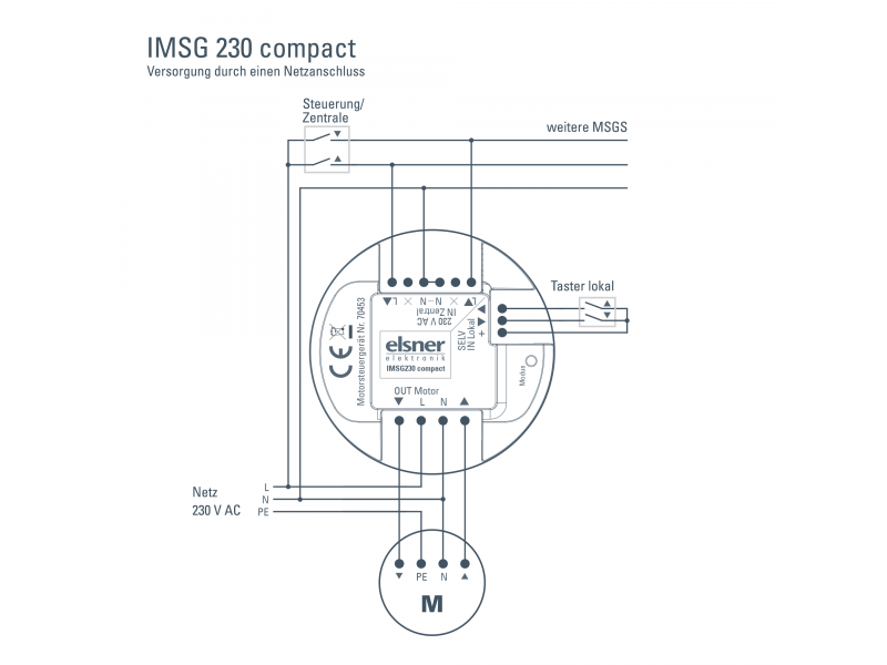 Elsner 70453 IMSG 230 компактный блок управления двигателем 230 В, управление 230 В