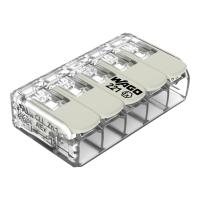 Wago 221-685 5-проводная клемма, d: 0,5-6 мм2, Ex, прозр./св.-серая