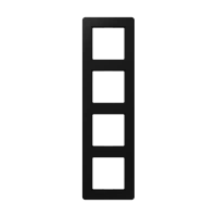 Jung AF 584 BF SWM Рамка 4-ная, вертикальный и горизонтальный монтаж, Лакированный термопласт, ПОТОК, матовый чёрный графит