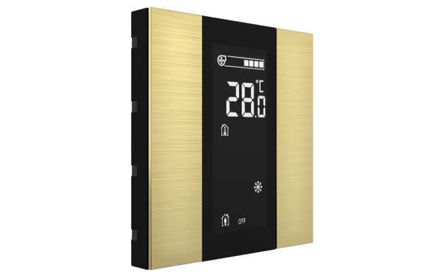 Interra ITR340-1213 iSwitch+ - 2-кнопочный KNX контроллер с ЖК-дисплеем, алюминий, шампань матовый
