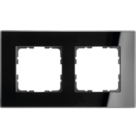 Jasmart Electric G1002GB Рамка 2-постовая, стекло Black Glass, G1002GB
