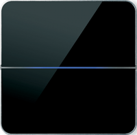Basalte 203-03-BAS Лицевая панель 2-клавишная, Enzo Black Glass