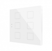 Zennio ZVIF6V2GW Выключатель сенсорный KNX Flat 6 V2, 6-кнопочный, LED индикация, 2хAI/DI, цвет: Белый, оттенок: Глянцевый