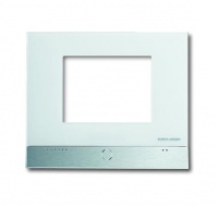 ABB 6136/13-500 Рамка декоративная для панели (белое стекло, алюминий)