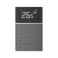 Letour LY/KW0308T10STPRGR Выключатель Т10 с сенсорным дисплеем (3"), 8 кнопок, пластик, закругл., серый