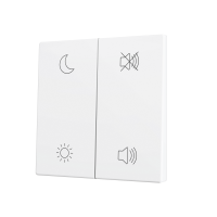 Zennio ZS70CSOFT24MWC ZS70, Накладка для двух кнопок KNX Soft 70x70 мм, Наклон вверх и вниз, Матовый белый, На заказ