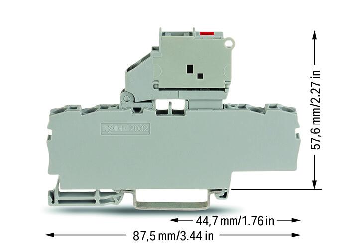 Wago 2002-1811/1000-867 4-проводная клемма с держ. предохранителя 5x20 мм, индикатор 120 В